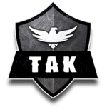 TAK CIV icon - Shield that says TAK and has eagle with wing open on it.